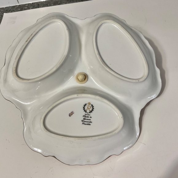 VTG REICHENBACH Beautiful 3 Section Dish Plate With Handle German - Picture 5 of 7